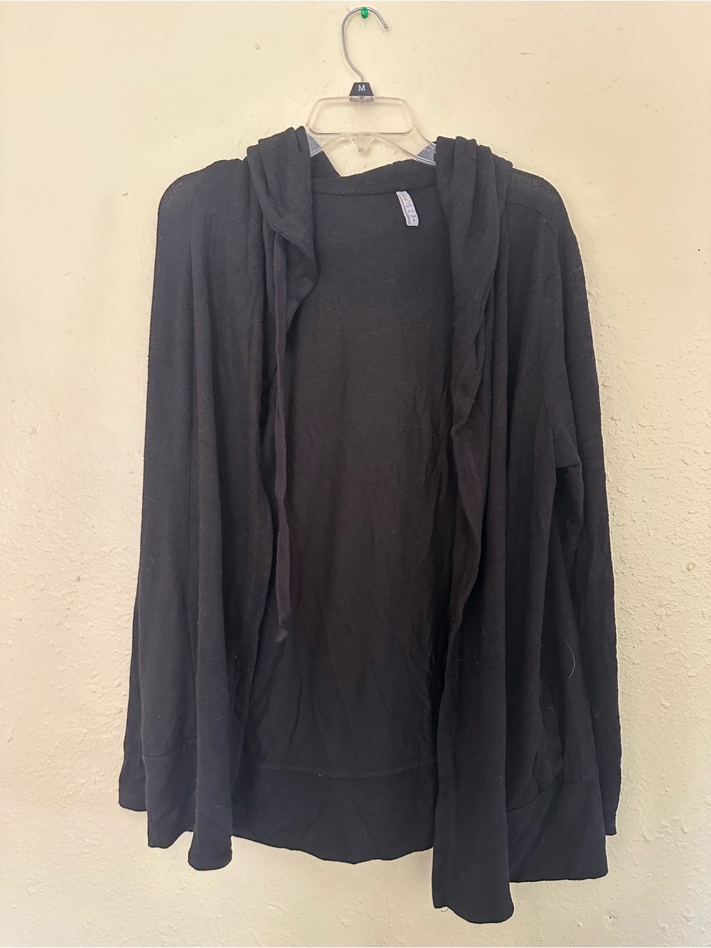 Z Supply Black Open-Front Hooded Cardigan EUC